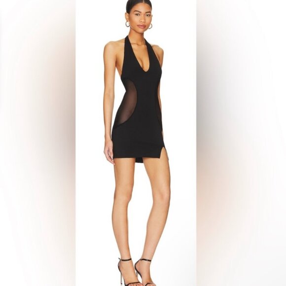 SUPERDOWN ROXY BLACK HALTER MINI DRESS NWT SMALL - Picture 1 of 4